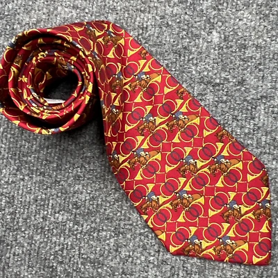 PAUL FREDRICK Corbata Para Hombres Jinete Ecuestre Caballo Corneta Geométrica Seda EE. UU. Foto 1 de 4