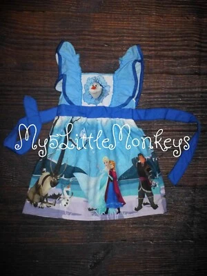 NEW Boutique Frozen Princess Ana Elsa Girls Sleeveless Dress - Image 1 of 4