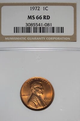 1972- NGC 1C MS66RD LINCOLN MEMORIAL CENT #B45961 - Image 1 of 2