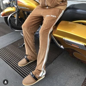 NWT PALM ANGELS TRACK PANTS CHENILLE TOFFEE MEN'S SMALL RECIEPT - Picture 1 of 2
