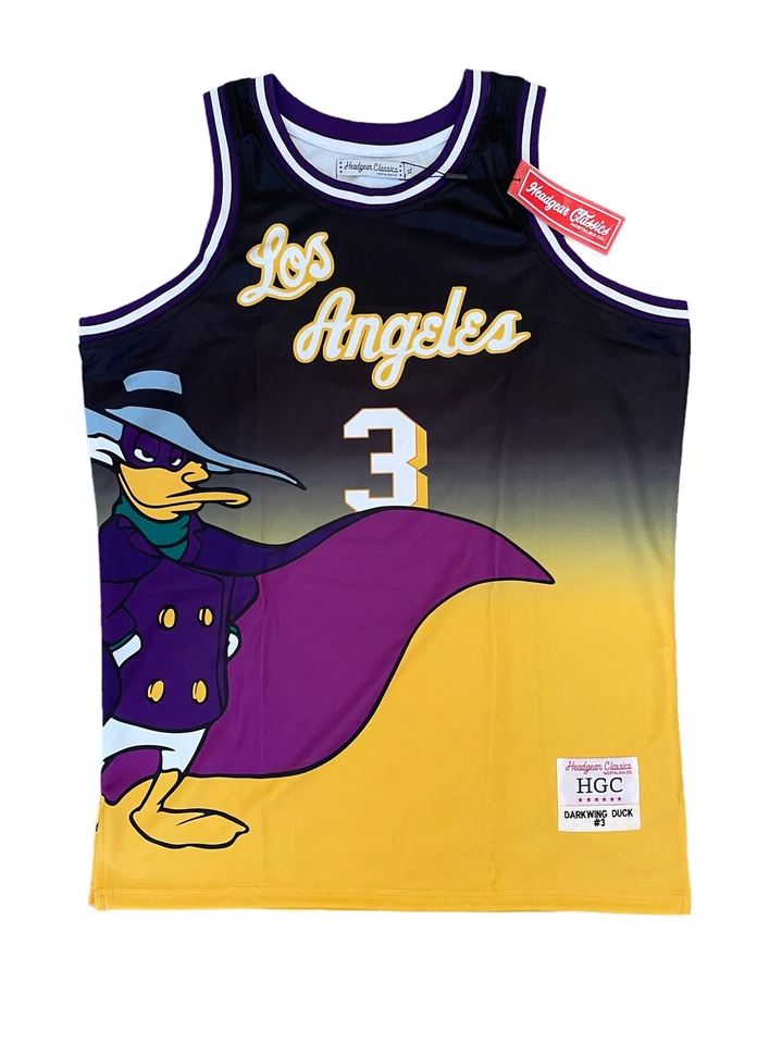 Los Angeles Darkwing Duck #3 Basketball Jersey Headgear Classics Mens Size Small