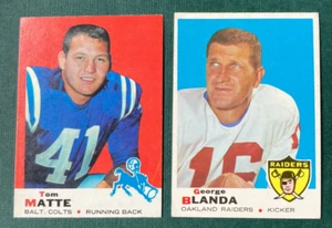 1969 FUSSBALL KARTEN LOT 2 GEORGE BLANDA #232 und #47 TOM MATT KOSTENLOSER VERSAND - Bild 1 von 6