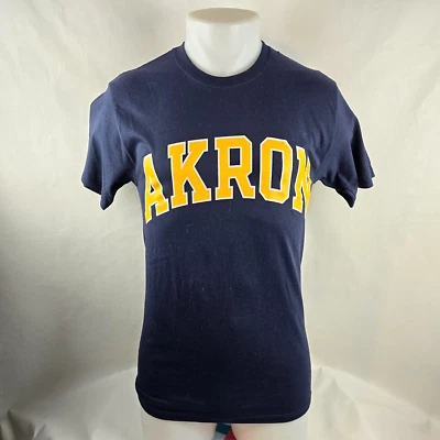 Akron University T Shirt Mens Small Blue Champion Graphic Tee Ohio Zips City - Image 1 of 4