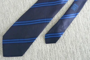 HOLLAND & SHERRY 100% SILK BLUE STRIPED NECK TIE USA - Picture 1 of 6