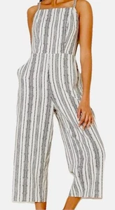 Old Navy Jumpsuit Aztec Women’s XS With Pockets Midi Length Creme And Black - Picture 1 of 8