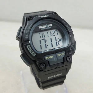 TIMEX IRONMAN TRIATHLON INDIGLO T5K196 30 LAP WR 200M SHOCK BLACK MEN'S WATCH  - Picture 1 of 10