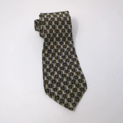 Corbata Jerry J Garcia Space Containers Collection 20 verde geométrica seda para hombre Foto 1 de 4