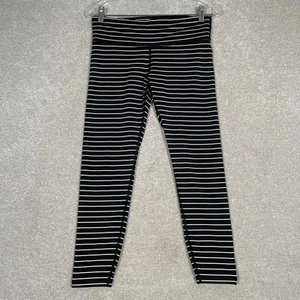 Gap Fit Blackout Technology Black White Stripe 3/4 Leggings Size M Women’s - Picture 1 of 8