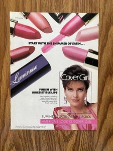 Copertina Pubblicità Rivista Vintage Ragazza Luminesse Rossetto 1989, Carol Alt In The Pink - Foto 1 di 2