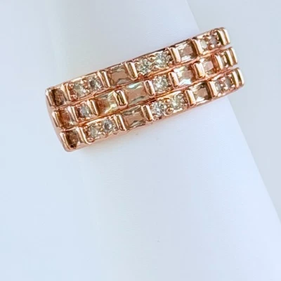 Anillo Bomb Party Talla 8 “Stacks Of Beauty” LC Citrino y Circonita cúbica Transparente en Oro Rosa Foto 1 de 4