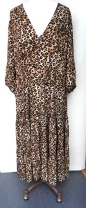 Free Love by Tree of Life Leopard Animal Print Maxi Boho Peasant maxi Dress XL - Picture 1 of 8