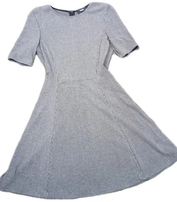 Theory Women's Dress Houndstooth Size 4 Mini Stripe Black Academia Albitas - Image 1 of 4