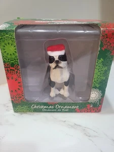 NEU Sandicast XSO19305 Boston Terrier Hund in Weihnachtsmütze Ornament - Bild 1 von 8
