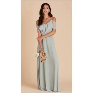 Birdy Grey Jane Maxi Dress Convertible Dress Slit Chiffon Sage Green Medium - Picture 1 of 17