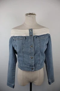 LUISA SPAGNOLI GIUBBINO GIACCA DONNA Tg 42 WOMAN JACKET  COTONE DENIM JEANS - Picture 1 of 8