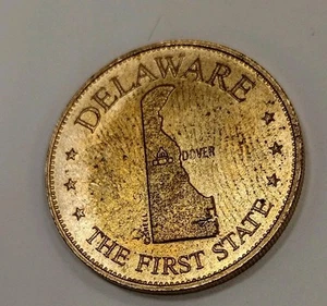 Bronze States of the Union 1969 Shell Oil Game Token Coin - Delaware  - Picture 1 of 5