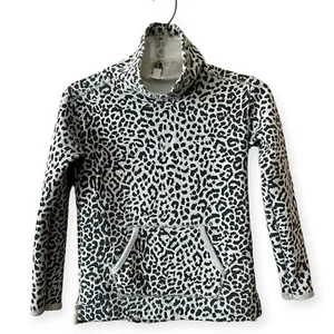 Crewcuts Animal Print Funnel Neck Sweatshirt Girls Size M 8 - Picture 1 of 7