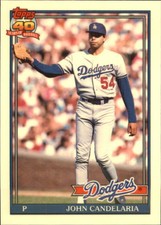 1991 Topps Traded Tiffany Los Angeles Dodgers Baseball Card #17T John Candelaria