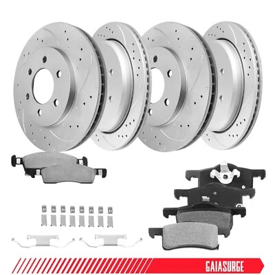 Front & Rear Drilled Rotors + Brake Pads for Ford Expedition/Lincoln Navigator Foto 1 de 4