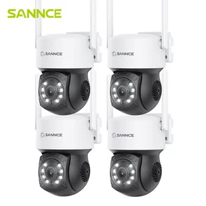 Telecamera di sorveglianza SANNCE 4MP PTZ WLAN 360° girevole telecamera 2 vie audio bianco