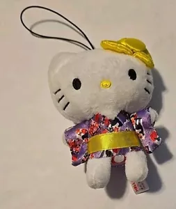 Ehkoh Japón Peluche Hello Kitty 3.5 pulgadas Usando Yukata/Kimono Sanrio Colgante - Imagen 1 de 4
