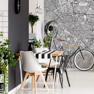 Fototapete Stadtplan Paris VLIESTAPETE WANDDEKO Motivtapete farbecht - Bild 1 von 2