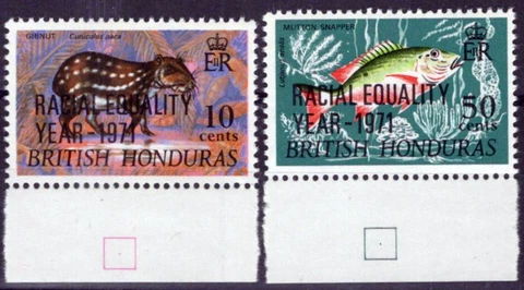 ZAYIX British Honduras 281-282 MNH Overprint Fish Wildlife 071423S20M Cover