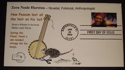 #3748 ANON E. MOUSE CACHETS CYNTHIA SCOTT LITERARY ARTS ZORA NEALE HURSTON FDC - Image 1 of 2