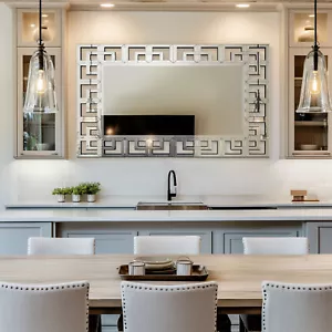 Upgraded Decorative Wall Mirror 48x28 in Extra Large Rectangular Venetian Mirror - Picture 1 of 13