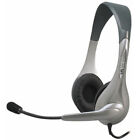 NEW Cyber Acoustics AC-201  Stereo Headset w/ Dual Plugs Silver Headset/Mic