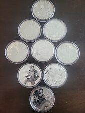 Complete Set of 9 Tuvalu Marvel 1 Ounce .999 Silver Coins Includes Spiderman