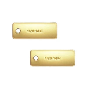 5pcs 14K Gold Filled Rectangle Quality Tags for Extension Chain End 3x8mm - Picture 1 of 1