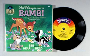 Disney - Bambi (7") (1966) Vinyl • Book & Record, Story and Songs - Picture 1 of 2