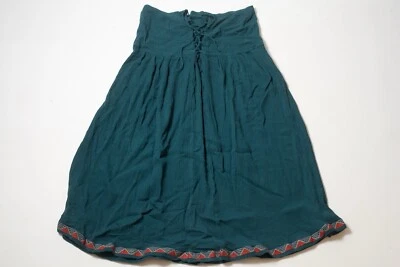 Gudrun Sjoden Vintage Cotton Linen Pleated Skirt Size L - Image 1 of 4