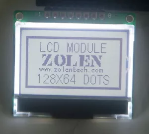12864 128x64 Serial SPI Graphic COG White LCD Display Module LCM w/ ST7565P 5V - Picture 1 of 5