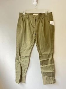 NWT MICHAEL KORS Safari Green Skinny Lightweight Pants Cotton/Spandex Size 8 - Picture 1 of 9