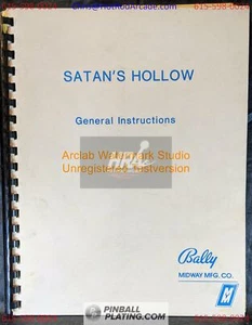 Satan's Hollow - Bally - Arcade Manual - Schematics - Instructions - Book - - Picture 1 of 3