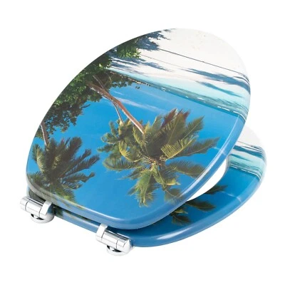 SEVICO Toilettensitz Toilettendeckel WC Sitz Klodeckel Absenkautomatik MDF Klobrille