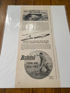 Vintage 1946 Bristol Fishing Rods & Reels Fly Fishing Theme ad - Picture 1 of 1