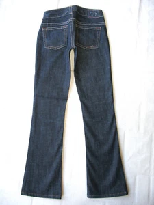 Pantalones de mezclilla para mujer 1921 corte bajo talla 24 azul oscuro desgastados + elásticos L29,5 - Imagen 1 de 9
