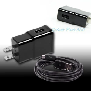 10 2A TRAVEL ADAPTER+6FT MICRO USB CABLE WALL CHARGER BLACK GALAXY S4 S3 NOTE 2 - Picture 1 of 1