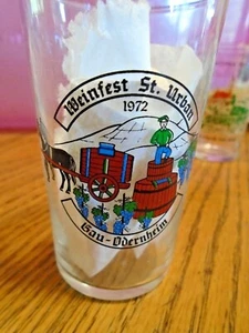 WEINFEST ST URBAN 1972 GAU ODERNHEIM GERMANY SHOT WINE GLASS WHISKEY BAR WARE - Picture 1 of 2