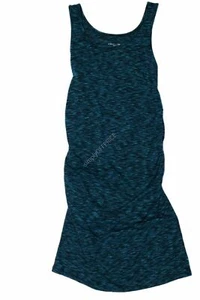 NWT Women's Maternity Clothes Tank Dress Turquoise Ruching Size XS - Picture 1 of 5