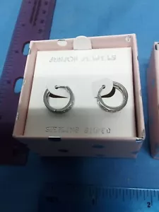 Pendientes de aro de plata de ley Junior Jewels - Imagen 1 de 6
