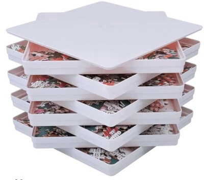 8 Puzzle Sorting Trays with Lid 8" x 8" - Portable Jigsaw Puzzle 1 Broken Corner - image 1 of 4