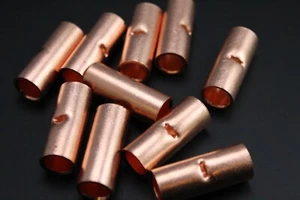 2 GAUGE COPPER BUTT CONNECTOR 50 PK CRIMP TERMINAL SPLICE CAR AWG BATTERY CUR2 - Picture 1 of 8