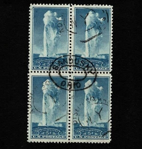 OPC 1934 5c Yellowstone National Park Sc#744 Block of 4 Used VF 46011 - Picture 1 of 1