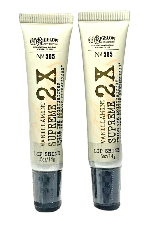 Bath & Body Works 2x CO Bigelow Vanillamint Supreme 2X Lip Shine #505 FREE SHIP - Image 1 of 1