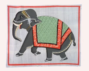 Schöne Elefant Malerei Auf Tuch Indien Kunst Dekorative Geschenk Article. i54-41 - Bild 1 von 6