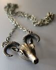 Bronze Goat Head Necklace Goats Gothic Satanic Jewelry Occult Witchy Biker